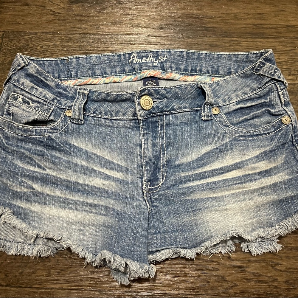 Amethyst Jeans Distressed Blue Jean Shorts